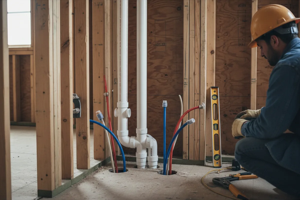 Drain and supply rough-in during Toilet Repair and Installation in Marysville